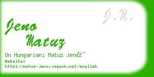 jeno matuz business card